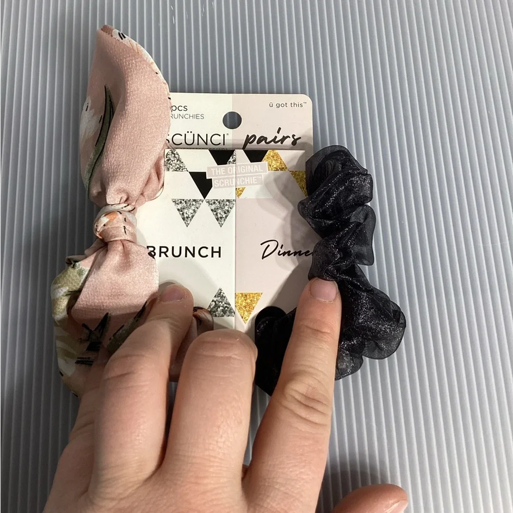 Set of 4 Scunci Pairs Scrunchies - Brunch/Dinner and Mommy/Me